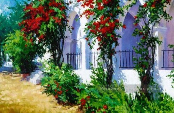 ig066E paysages jardin fleuri impressionniste Peinture à l'huile